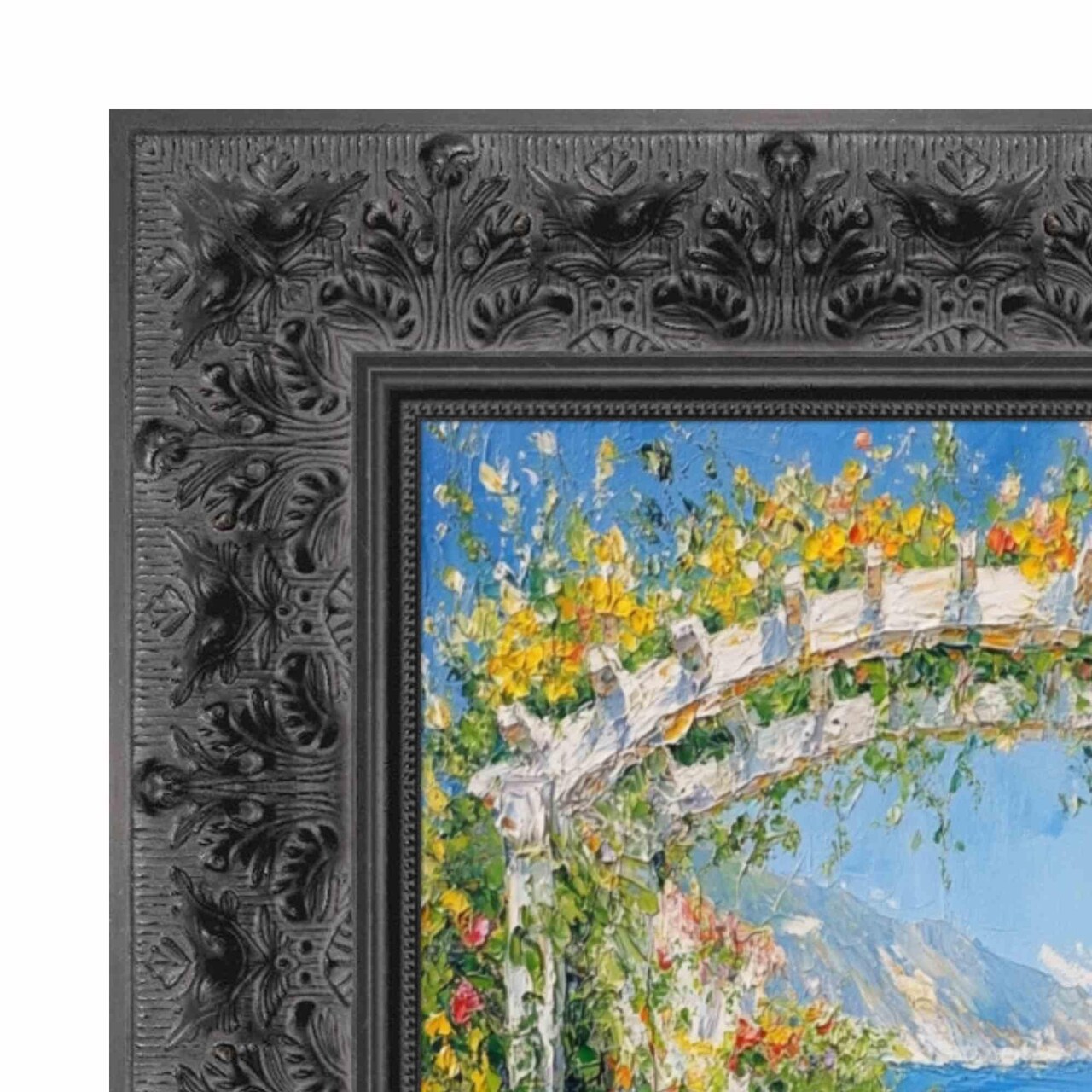 Wide Vintage Antique Black Floral Picture Frame 20x30 frame